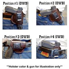 1791 Gunleather 4WH6VTGR 4-Way IWB/OWB Size 06 Vintage Leather Belt Clip Compati